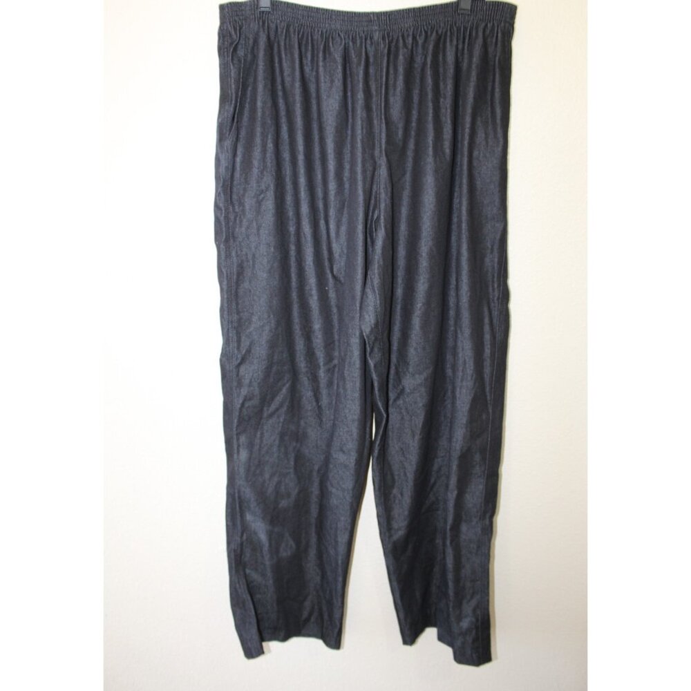 Alfred Dunner Womens Black Pull On Straight Leg Cotton Blend Pants 20 NWT